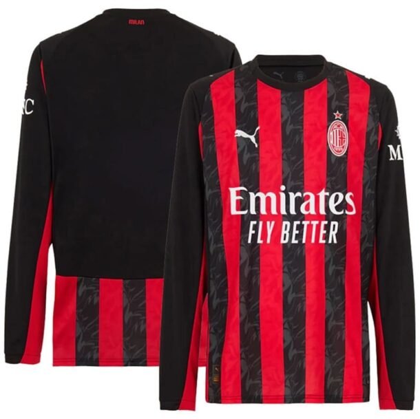 Maillot AC Milan Domicile Manches Longues 2025/2026 Maillot AC Milan Domicile Manches Longues 2025/2026