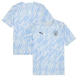 Maillot Manchester City Pré-Match 2025/26 Bleu Blanc