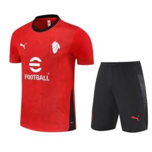 Ensemble Maillot Training AC Milan 2025/26 Rouge Noir