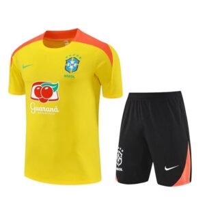 Ensemble Maillot Training Bresil 25/26 Jaune Orange Noir