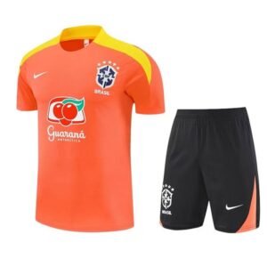 Ensemble Maillot Training Bresil 25/26 Orange Jaune Noir