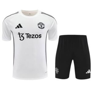 Ensemble Maillot Training Manchester United 2025/26 Blanc Noir – Image 2