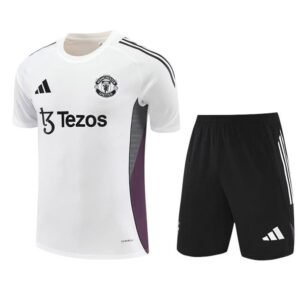 Ensemble Maillot Training Manchester United 2025/26 Blanc Noir