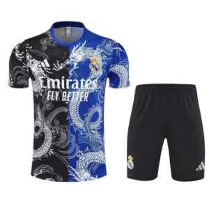Ensemble Maillot Training Real Madrid 25/26 Noir Bleu Blanc – Image 2