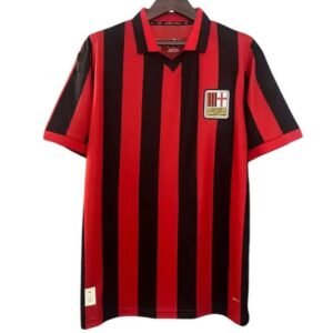 Maillot Rétro AC Milan 125 Ans Rouge Noir
