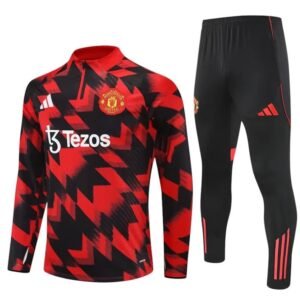 Survêtement Manchester United 2025/26 Rouge Noir (Training top+Pantalon)