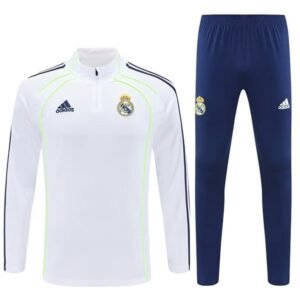 Survêtement Real Madrid 2025/26 Blanc Bleu (Training top+Pantalon) – Image 2