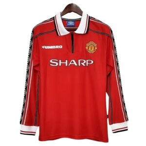 Maillot Rétro Manchester United Domicile Manches Longues 1998/1999