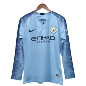 Maillot Rétro Manchester City Domicile Manches Longues 2018/2019