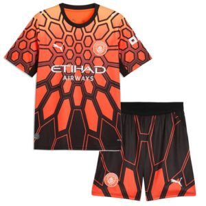 Maillot Gardien Manchester City Enfant 2026/27 Noir Orange