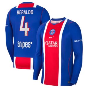 Maillot PSG Beraldo Domicile Manches Longues 2026/2027 – Image 1