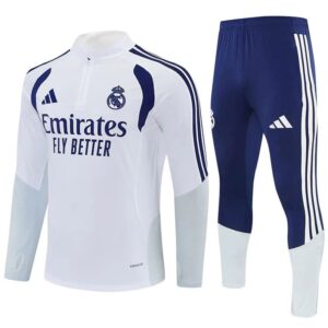 Survêtement Real Madrid 2026/2027 Blanc Bleu (Training top+Pantalon) – Image 1