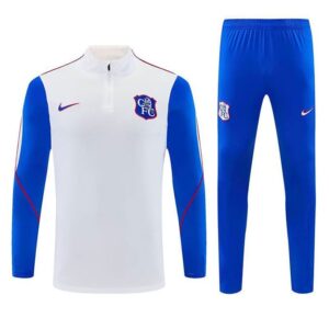 Survêtement Chelsea 2026/27 Blanc Bleu (Training top+Pantalon)
